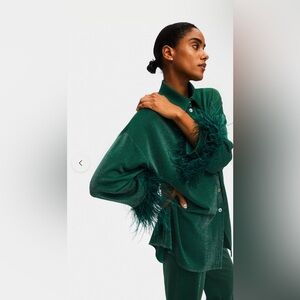 Daily Sleeper Green Cosmos Oversized Metallic Jersey Pajama Set